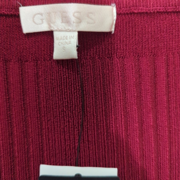 NWT GUESS ES ALCOSTA RIB MAPPED SKIRT BEET JUICE RED - Picture 5 of 8